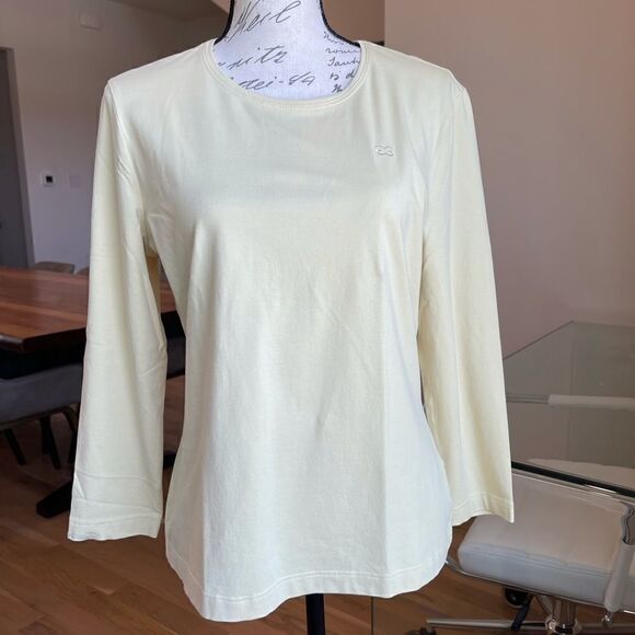 Escada 3/4 Sleeve Pastel Yellow Tee-Shirt - M - Picture 1 of 7